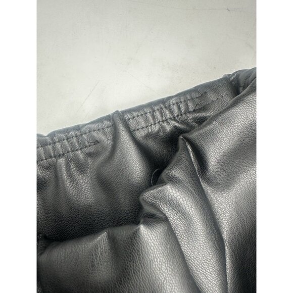 RDI Faux Leather Slit Front Flare Pants Taupe Gray Brown M - Picture 9 of 12